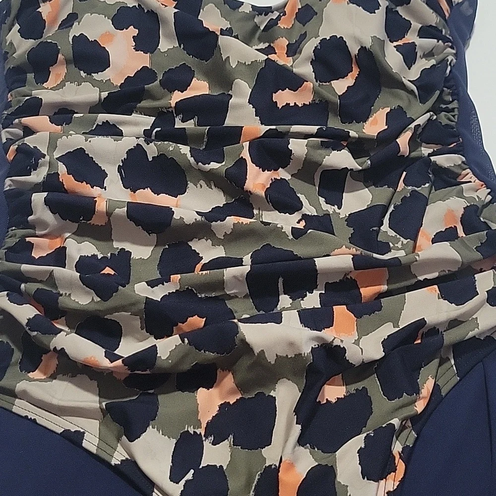 DKNY  Navy Leopard Print  One Piece Swimsuit 12